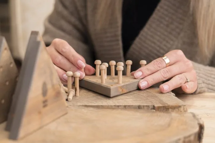 Medinis stalo žaidimas galvosūkis šeimai Šoklys