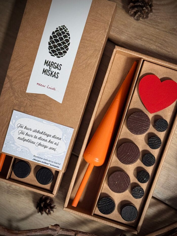 Medinė rankų darbo dovana vaikui - Sniego senio lipdymo rinkinys