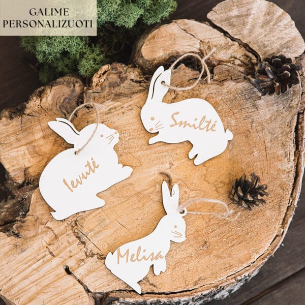 personalizuotos velyku dekoracijos - pakabinami kiskuciai