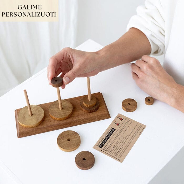 Ranku darbo medinis galvosukis Hanojaus bokstas - Margas miskas